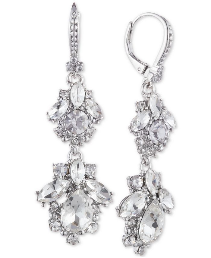 Marchesa Crystal Cluster Double Drop Earrings & Reviews - Earrings - Jewelry & Watches - Macy's | Macys (US)