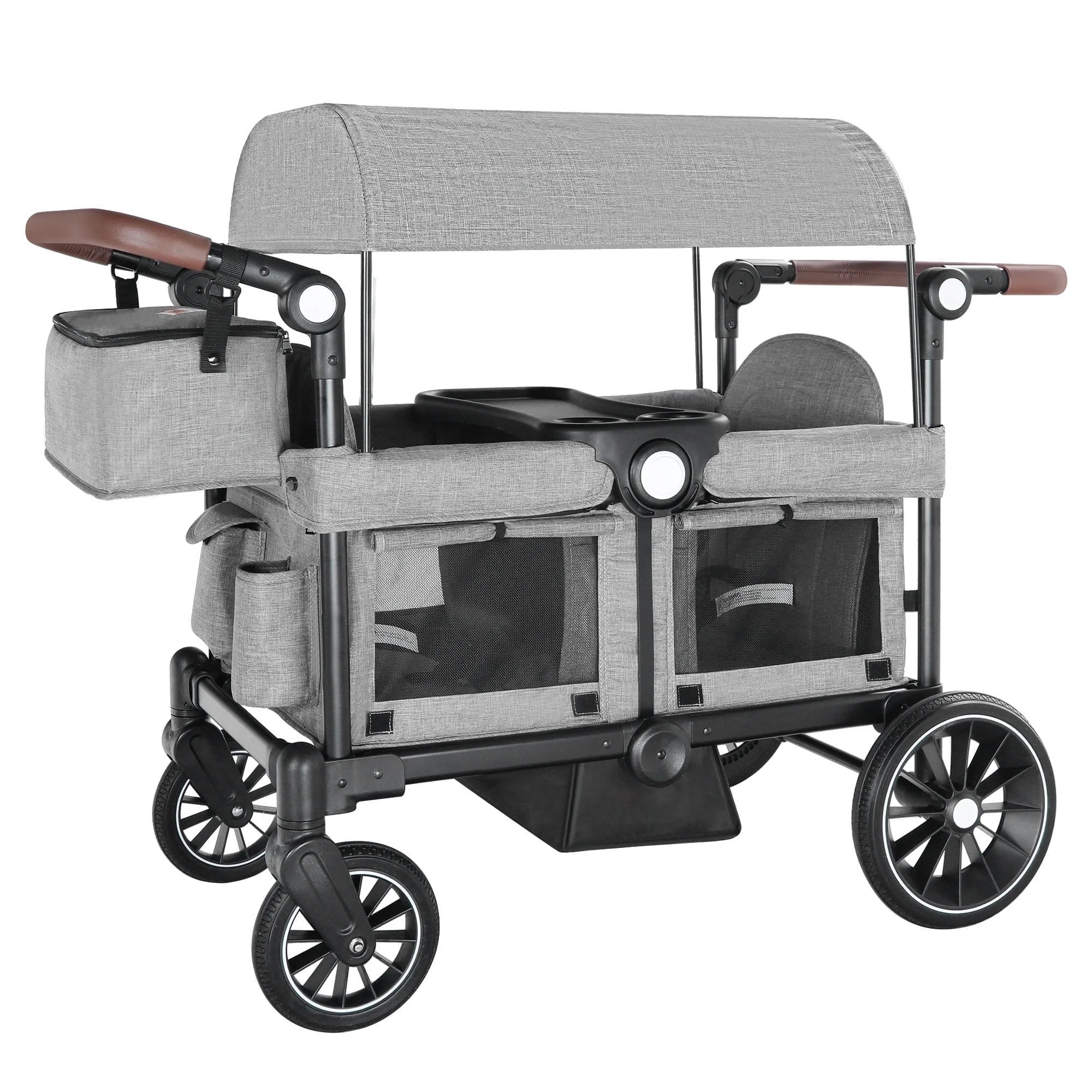 AILEEKISS Collapsible Wagon Stroller for 2 Toddlers with Adjustable Canopy, 44 Pounds, Grey | Walmart (US)