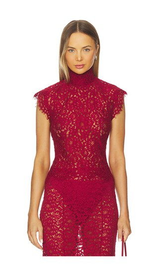 by Marianna Zelie Top in Burgundy | Revolve Clothing (Global)