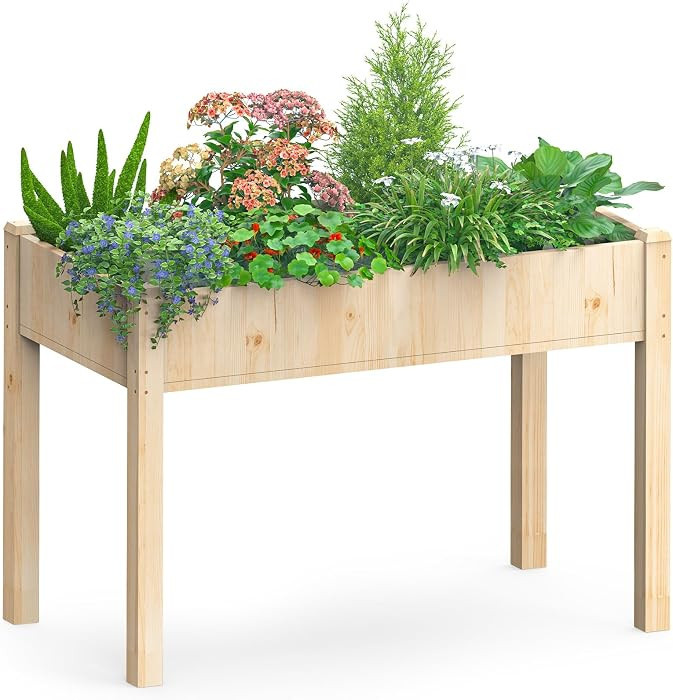 Amazon.com: DUMOS Raised Garden Bed with Legs, 34x18x30 Inch Planter Box Outdoor with Liner for H... | Amazon (US)