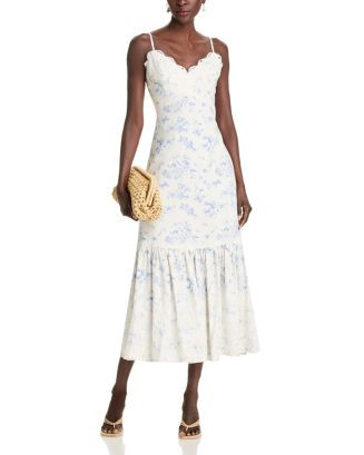 AQUA Lace Trim Midi Dress - Exclusive   | Bloomingdale's Women | Bloomingdale's (US)