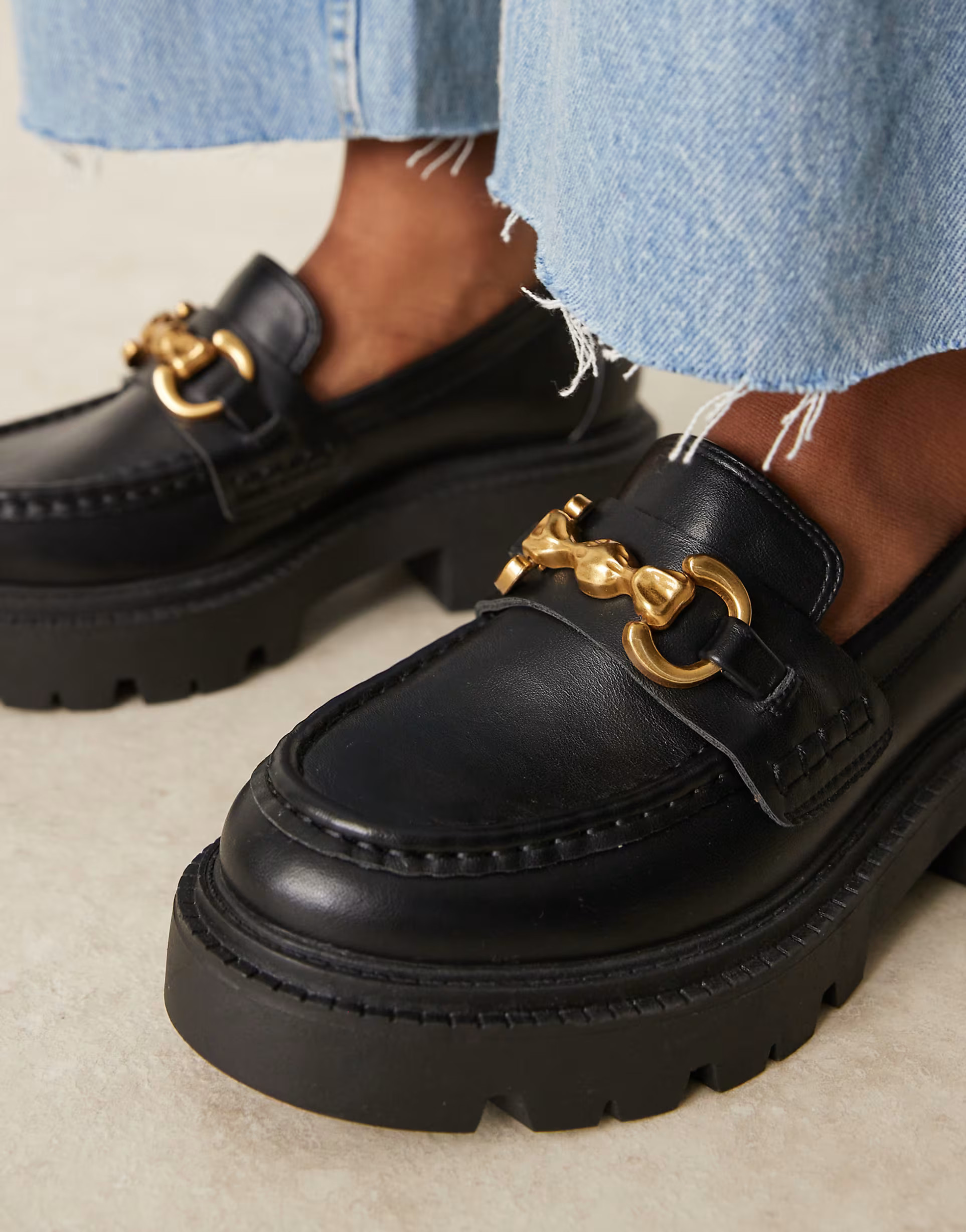 ASOS DESIGN Milan chunky chain detail loafers in black | ASOS | ASOS (Global)