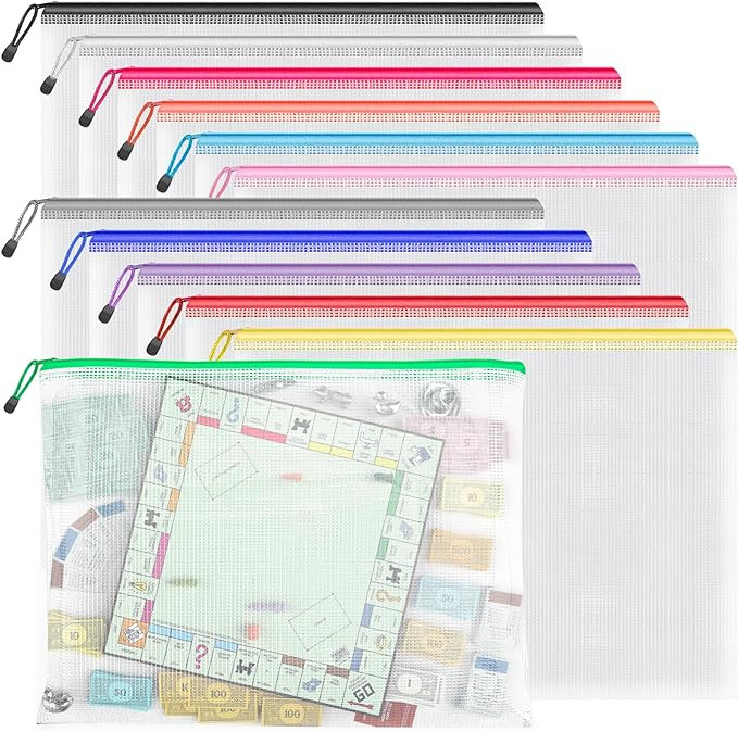 Umriox Zipper Pouch, 16.9x12.4 in (12 Colors, 12 Packs), Extra Large Zipper Bags, Waterproof Bags... | Amazon (US)