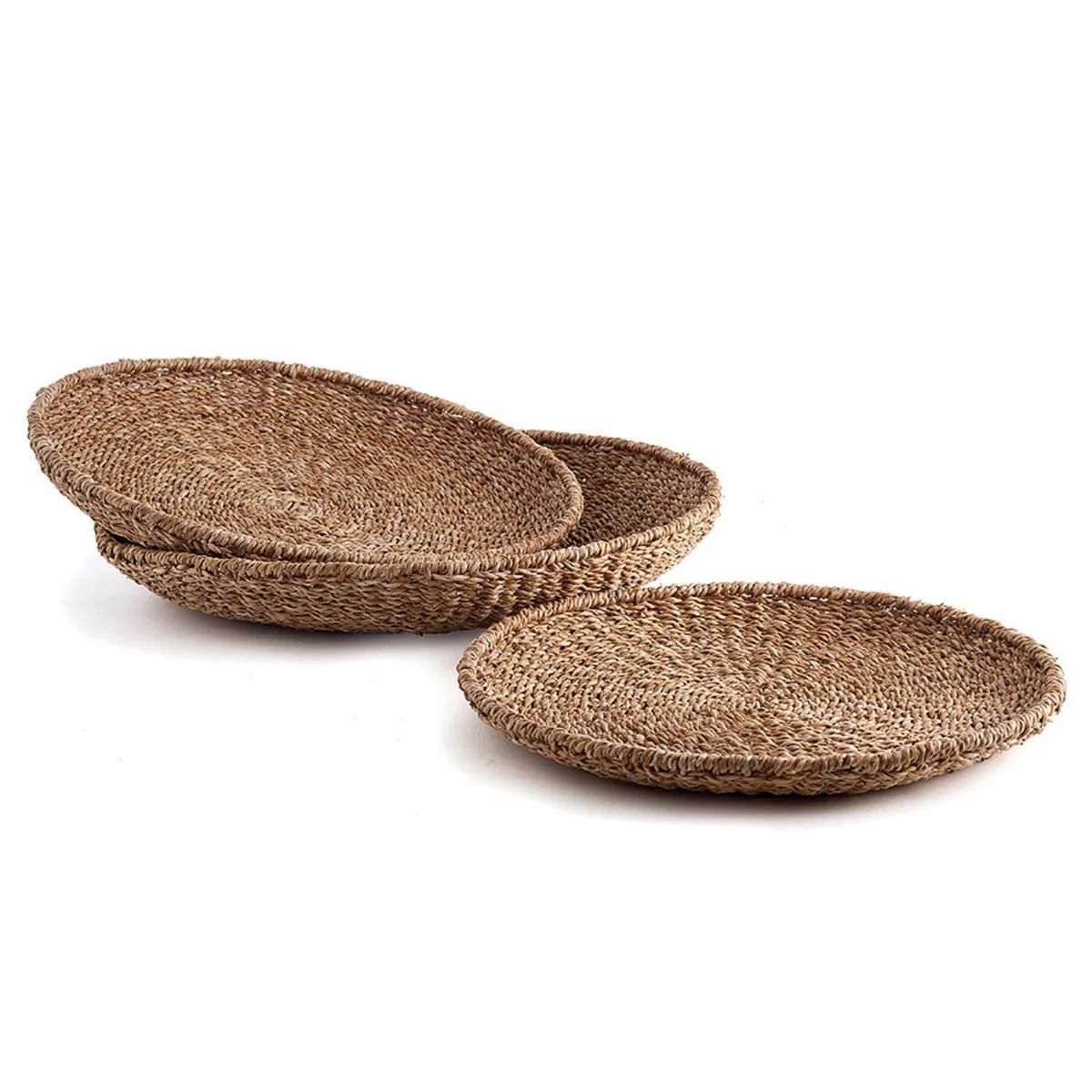 SEAGRASS ROUND FLAT TRAY | Linen & Flax Co