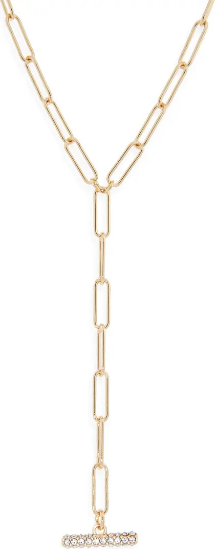 Paper Clip Pavé Toggle Necklace | Nordstrom