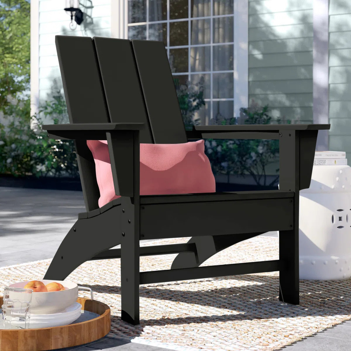 POLYWOOD X Sol 72 Jamarion Adirondack Chair in Black | Wayfair North America