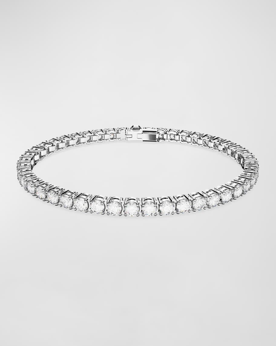 Matrix Rhodium-Plated Round-Cut Crystal Tennis Bracelet | Neiman Marcus