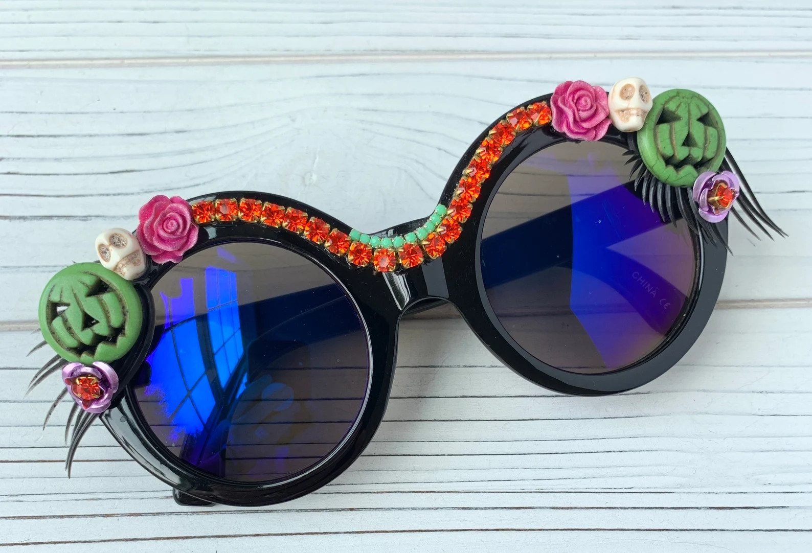 LAST ONE Lenora Dame October Halloween Embellished Sunglasses | Etsy (Global)