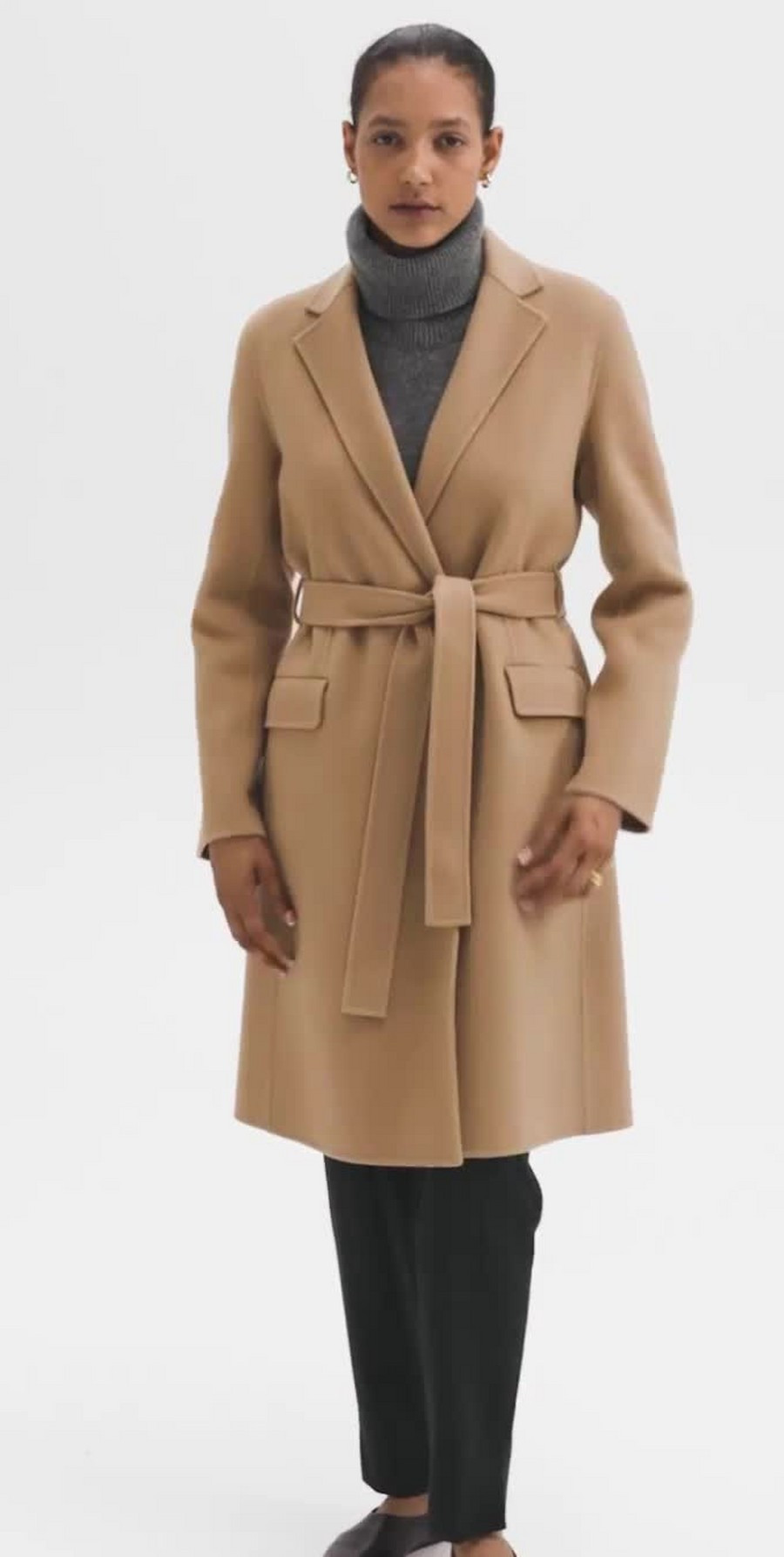 Wrap Coat in Double-Face Wool-Cashmere | Theory