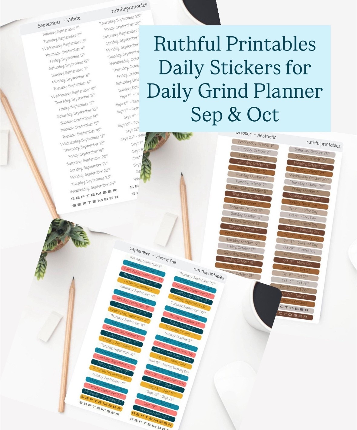 Check out these super cute and functional stickers. Perfect date headers for any daily planner or journal! 