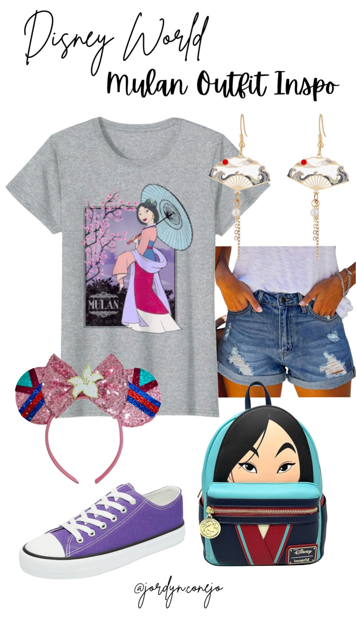 A fun Mulan inspired outfit to wear to the Disney parks!
Mulan- Disney parks- mushu- womens shorts- womens style- disney trip- disney outfit inspo- womens casual style-womens sneakers- disney ears- womens denim- pack for disney

#amazonfinds #disneyoutfits 

#LTKMidsize #LTKTravel #LTKStyleTip