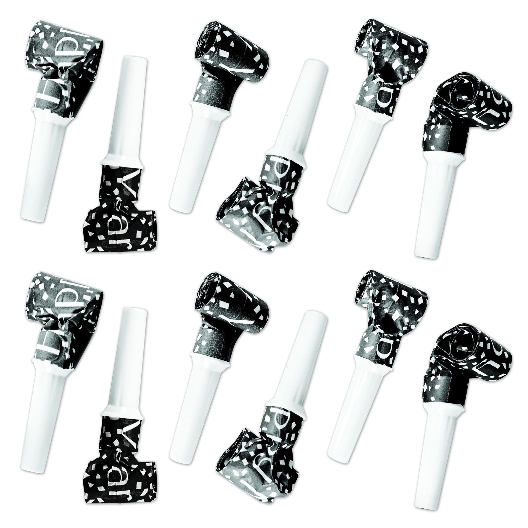 Beistle New Year's Eve Party Black and White Paper Blowout Noisemakers, 12/Pkg | Walmart (US)