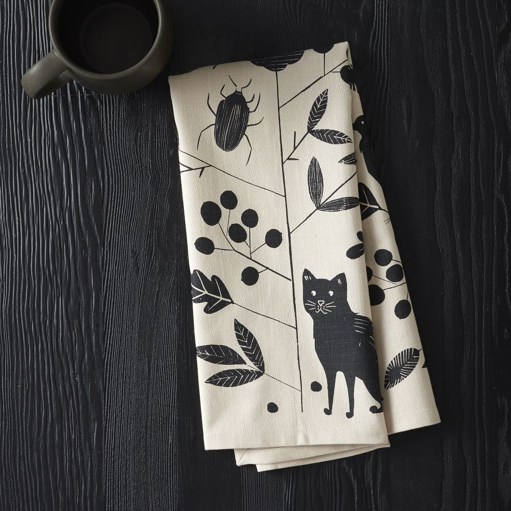 Halloween Scandi Folk Cotton Tea Towel | West Elm (US)