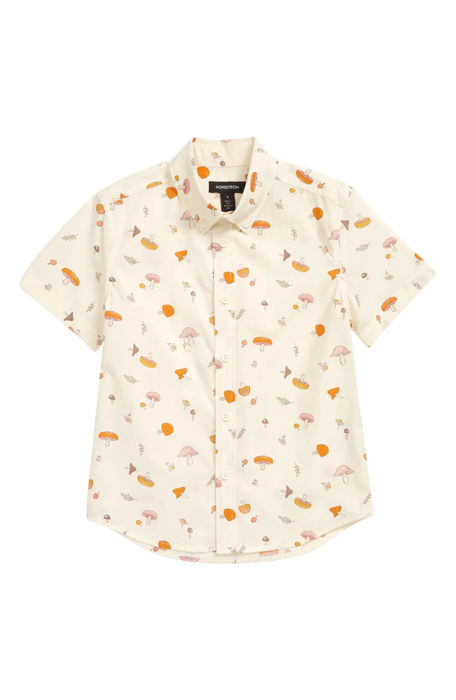 Kids' Tilden Print Short Sleeve Cotton Button-Down Shirt | Nordstrom