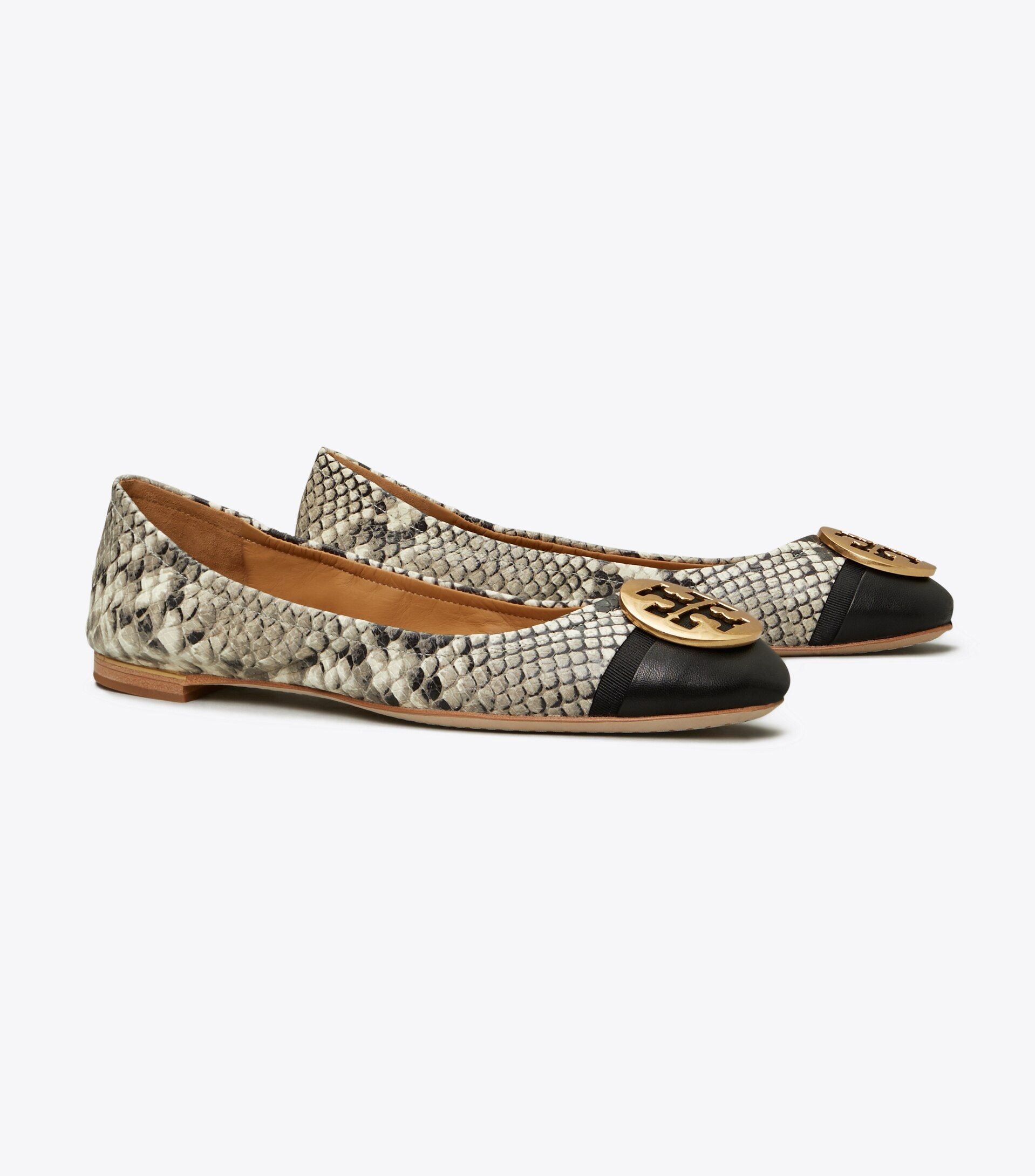 Minnie Cap-Toe Ballet Flat, Embossed Leather | Tory Burch (US)