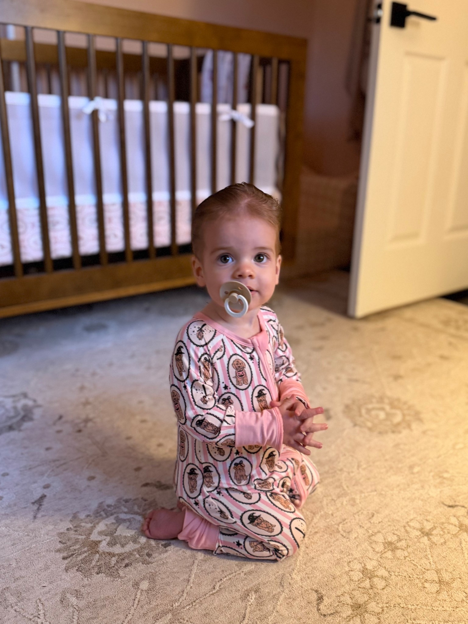 Fresh out of the bath in her new PJs!! 🩷 so stinkin cute. I grabbed 18/24m so she could possibly wear next year, too!!! 

In my jammers, IMJ, bamboo pajamas, Halloween pajamas 

#LTKSeasonal #LTKKids #LTKFamily