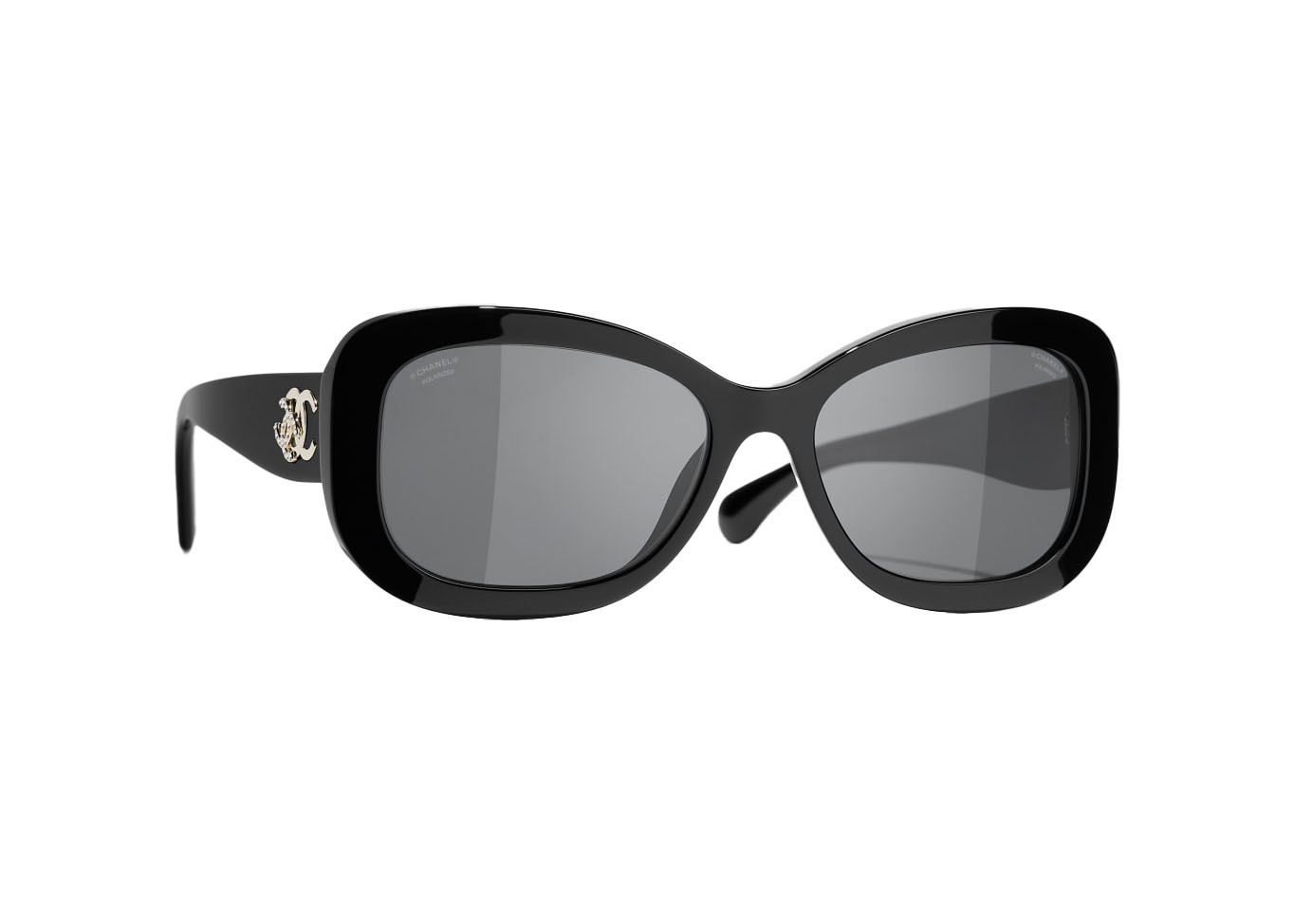 Chanel Rectangle Polarized Sunglasses in Black (5468B C622/T8) | StockX