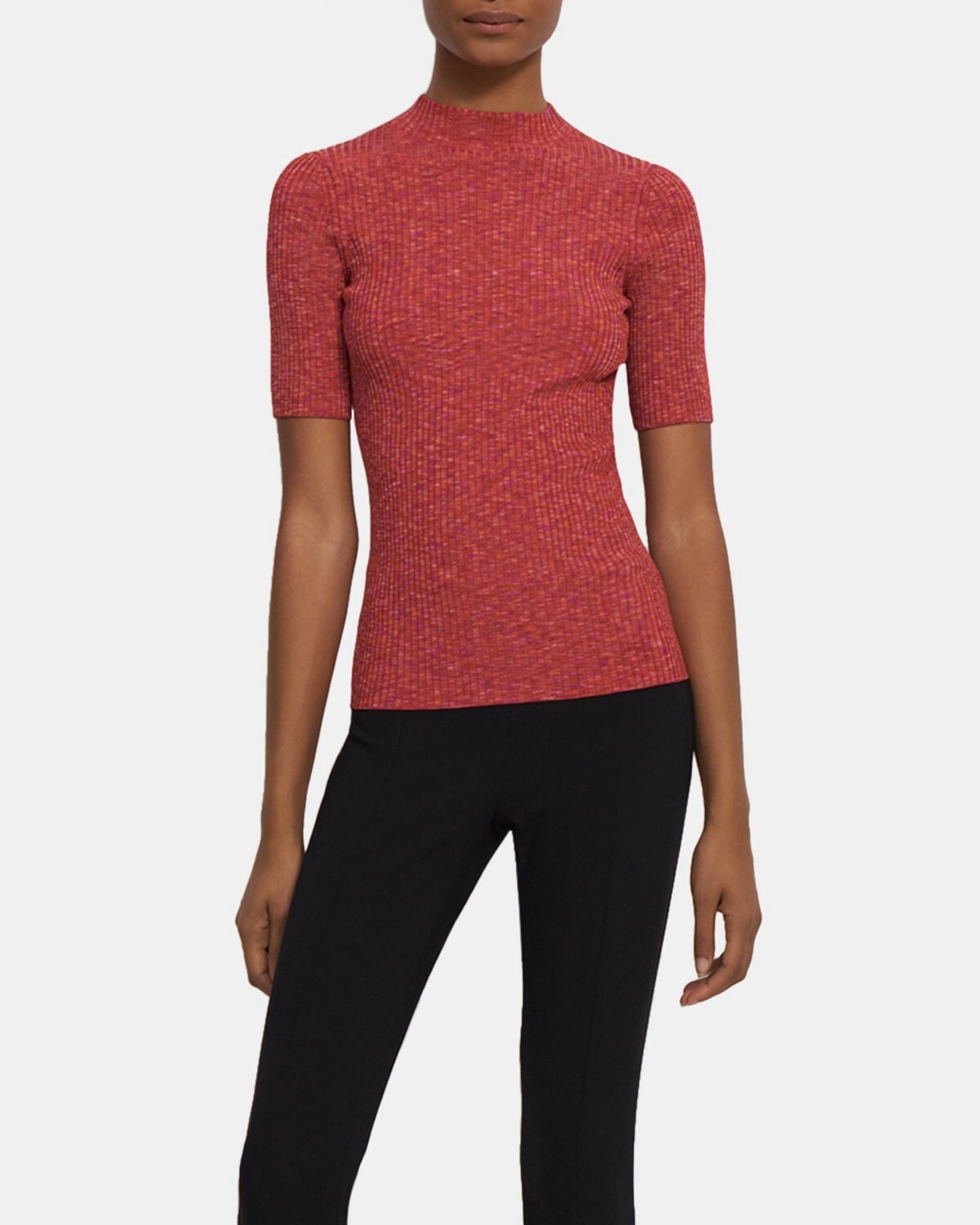 Space Dyed Viscose Short-Sleeve Tee | Theory | Theory Outlet