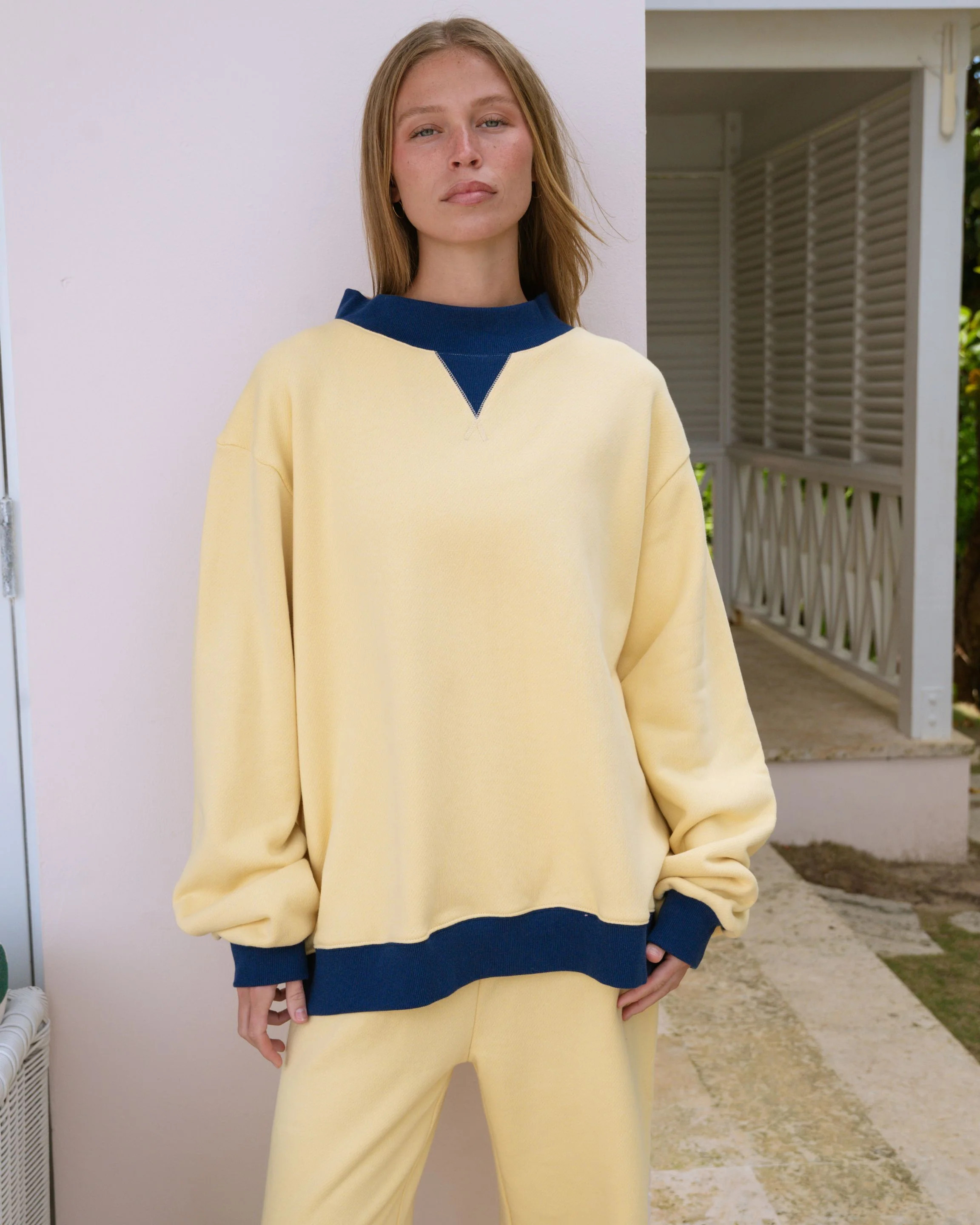 Two Tone Classic Mockneck - Peel + Denim | Parke