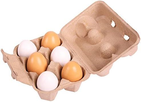 Bigjigs Toys Six Wooden Eggs in Carton | Amazon (US)