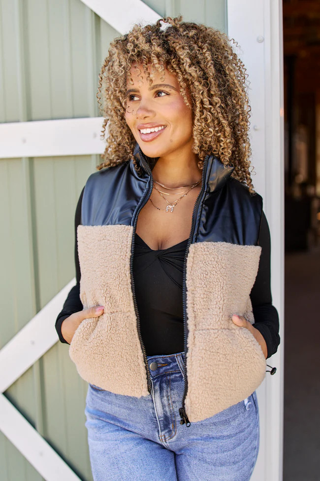 Clarissa Tan Combo Reversible Vest | Pink Lily