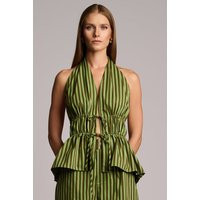 Amira Top Green Stripe | Size: XS | Color: GREEN STRIPE | Curio