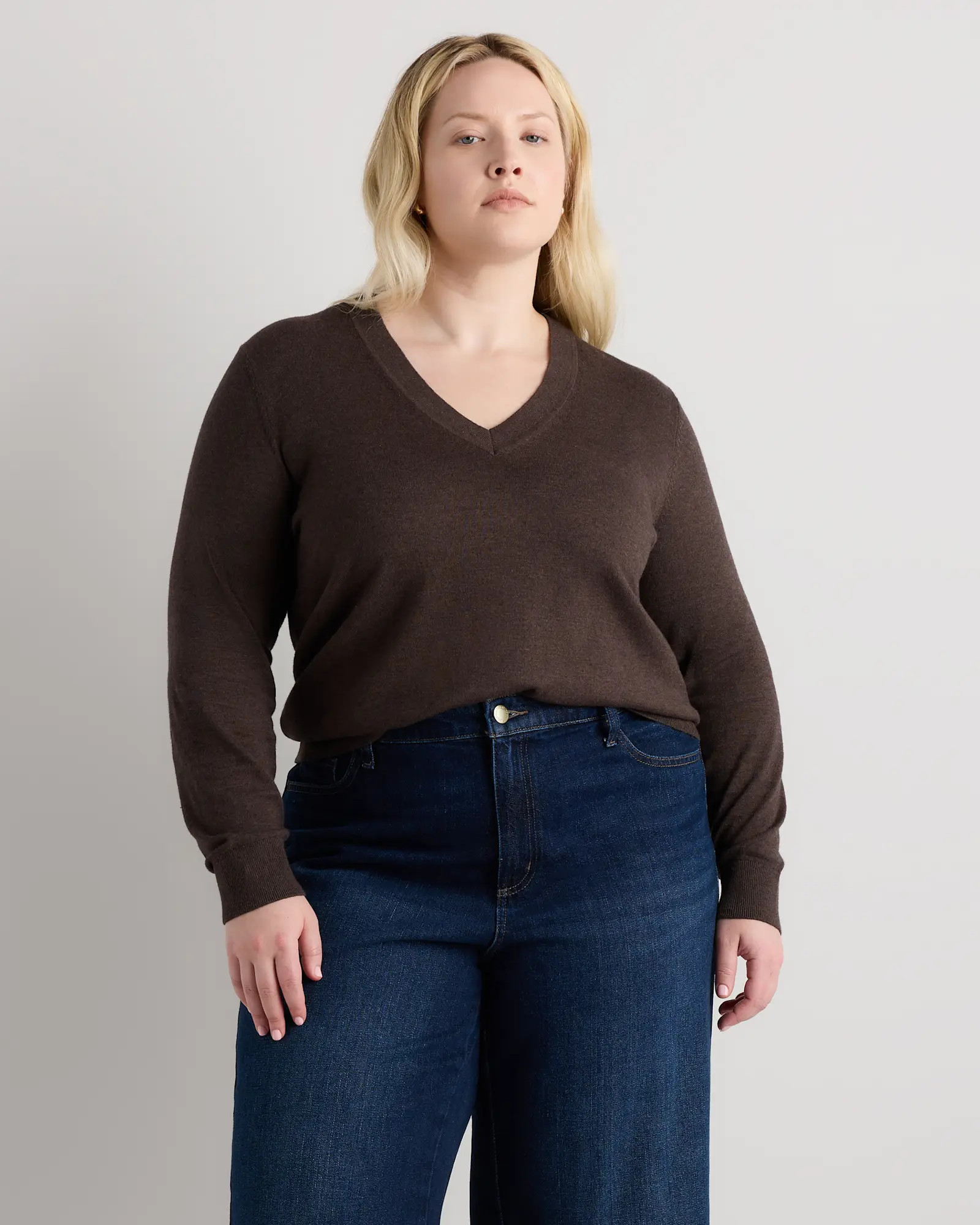 Lightweight Cotton Cashmere V-Neck Sweater | Quince