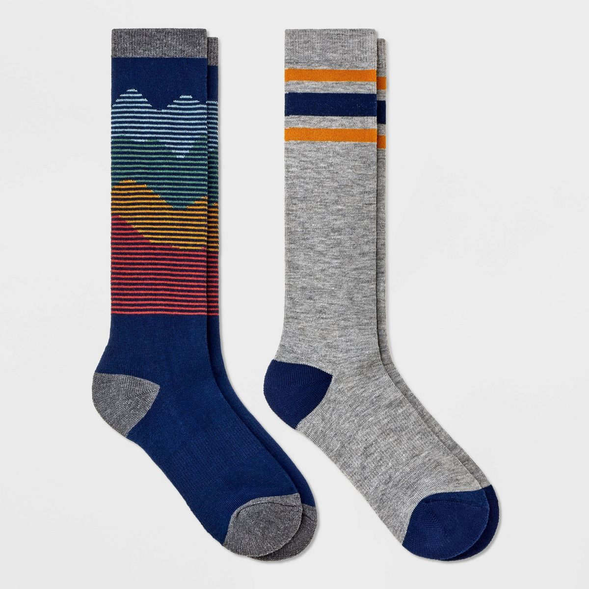 Kids' 2pk Outdoor Over The Calf Knee High Socks - All in Motion™ Navy Blue | Target