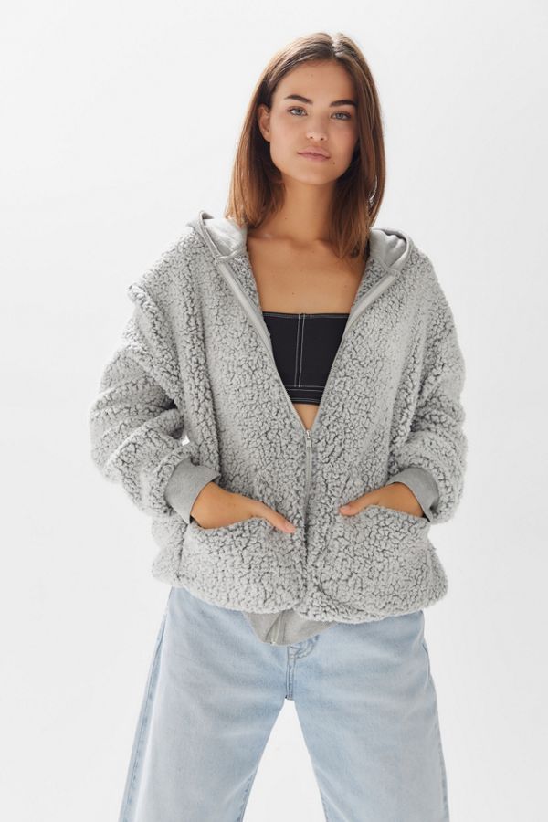 UO Brea Fleece Hooded Zip-Up Jacket | Urban Outfitters (US and RoW)