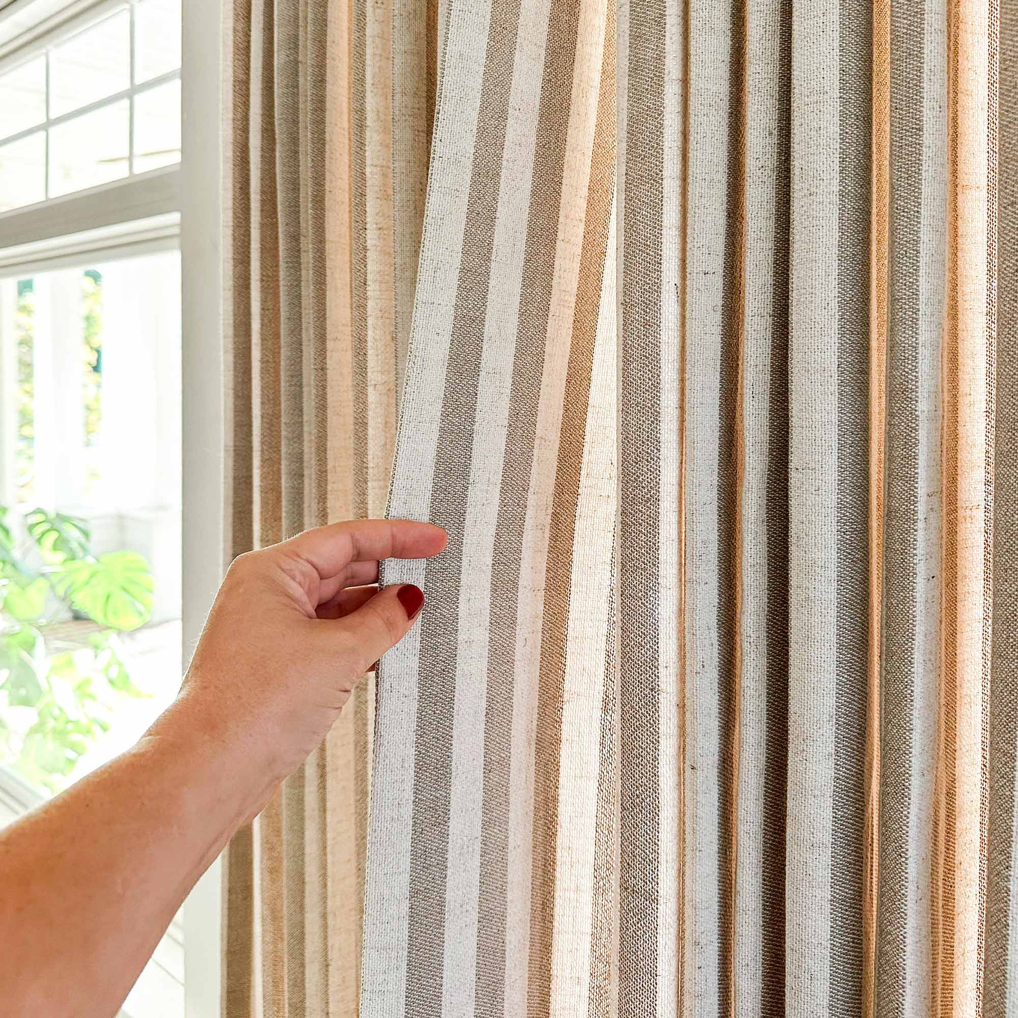 Alfred Stripe Linen Custom Curtains | Curtarra