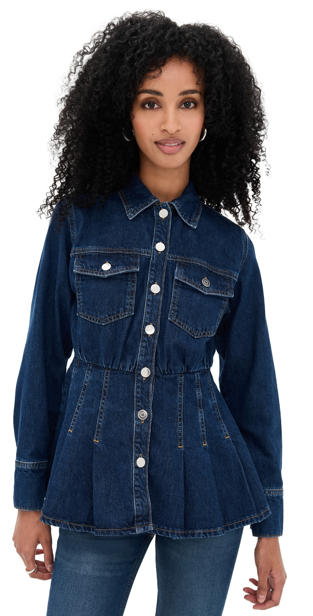 ALIGNE Hana Denim Shirt Mid Blue 0 | Shopbop