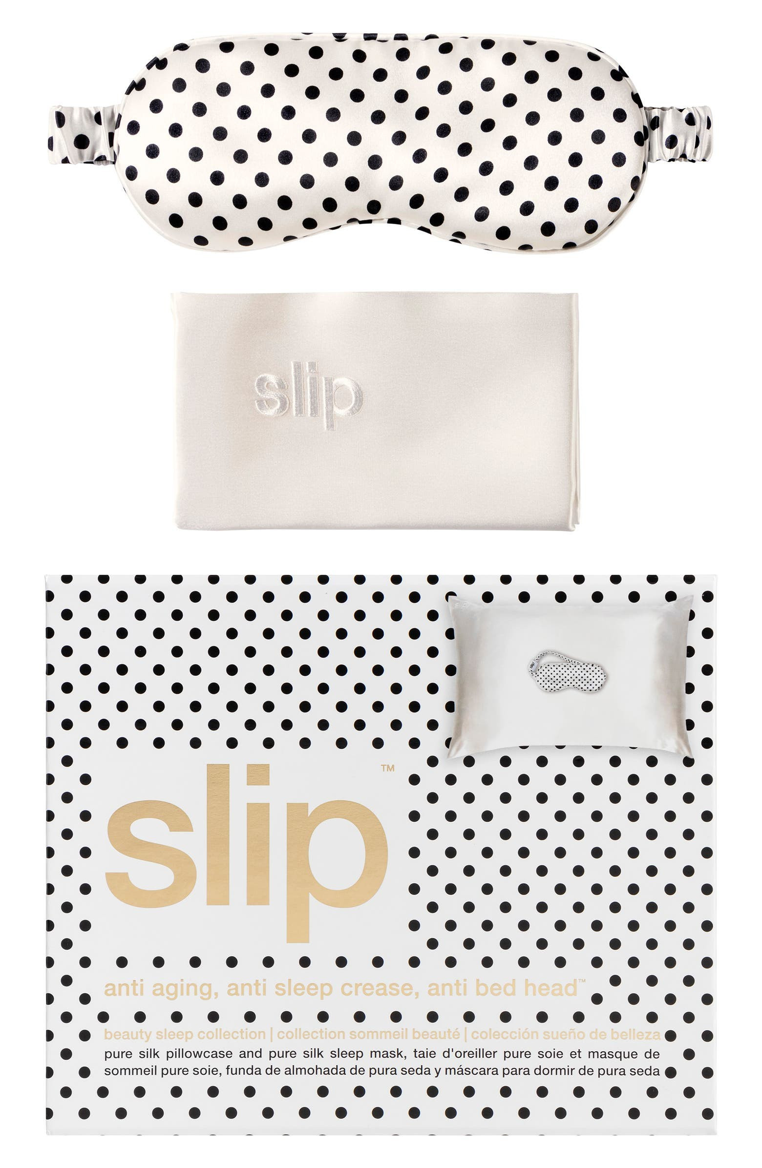 White & Polka Dot Pillowcase & Sleep Mask Set | Nordstrom