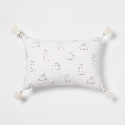 Mini Bunnies Lumbar Throw Pillow Cream - Threshold™ | Target