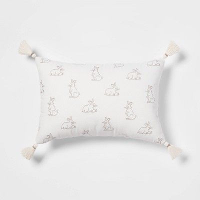 Mini Bunnies Lumbar Throw Pillow Cream - Threshold&#8482; | Target