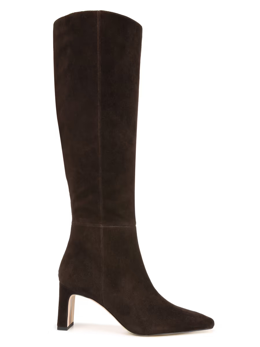Sylvia 70MM Knee-High Wide-Calf Suede Boots | Saks Fifth Avenue