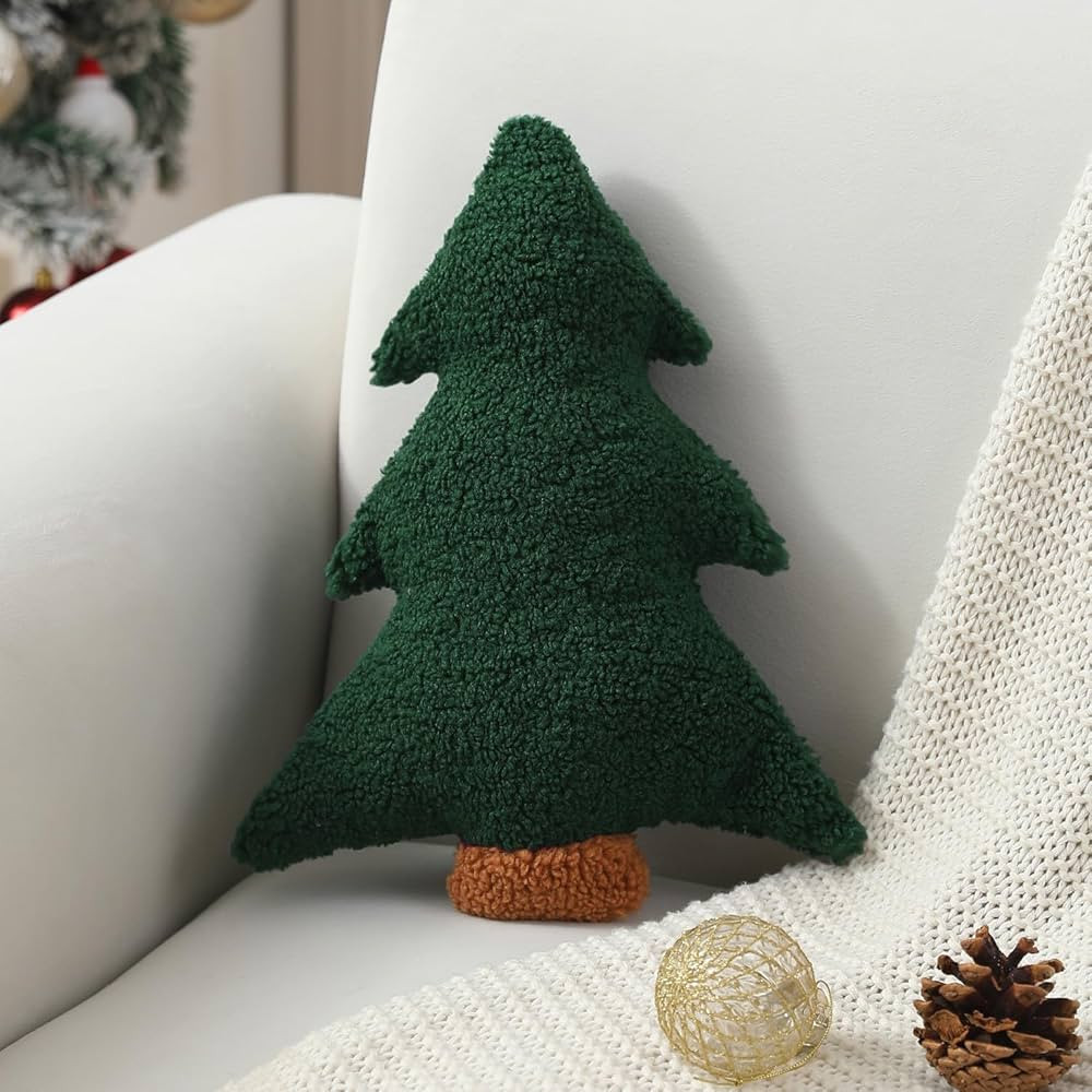 Christmas Pillows,Christmas Tree Pillow Cute Xmas Tree Shaped Plush Pillow Stuffed Christmas Deco... | Amazon (US)