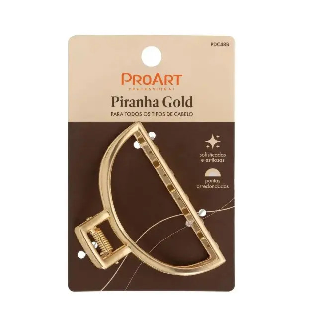 PIRANHA DE CABELO GOLD MEIA LUA - PROART | DrogaRaia (BR)