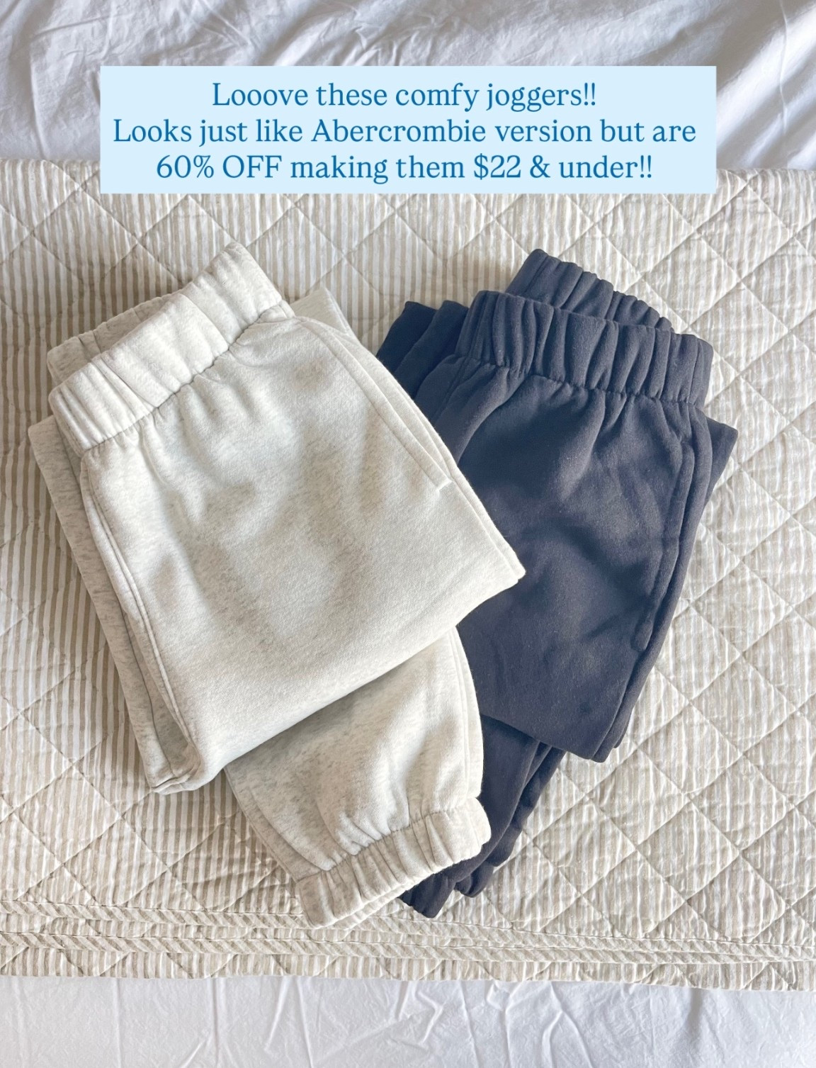 Abercrombie sweatpants look for less on sale for $22 & under!! I sized down to an XS for a more fitted feel bc they run a little oversized! Super comfortable & tons of colors!! 

#LTKSaleAlert #LTKSeasonal #LTKFindsUnder50