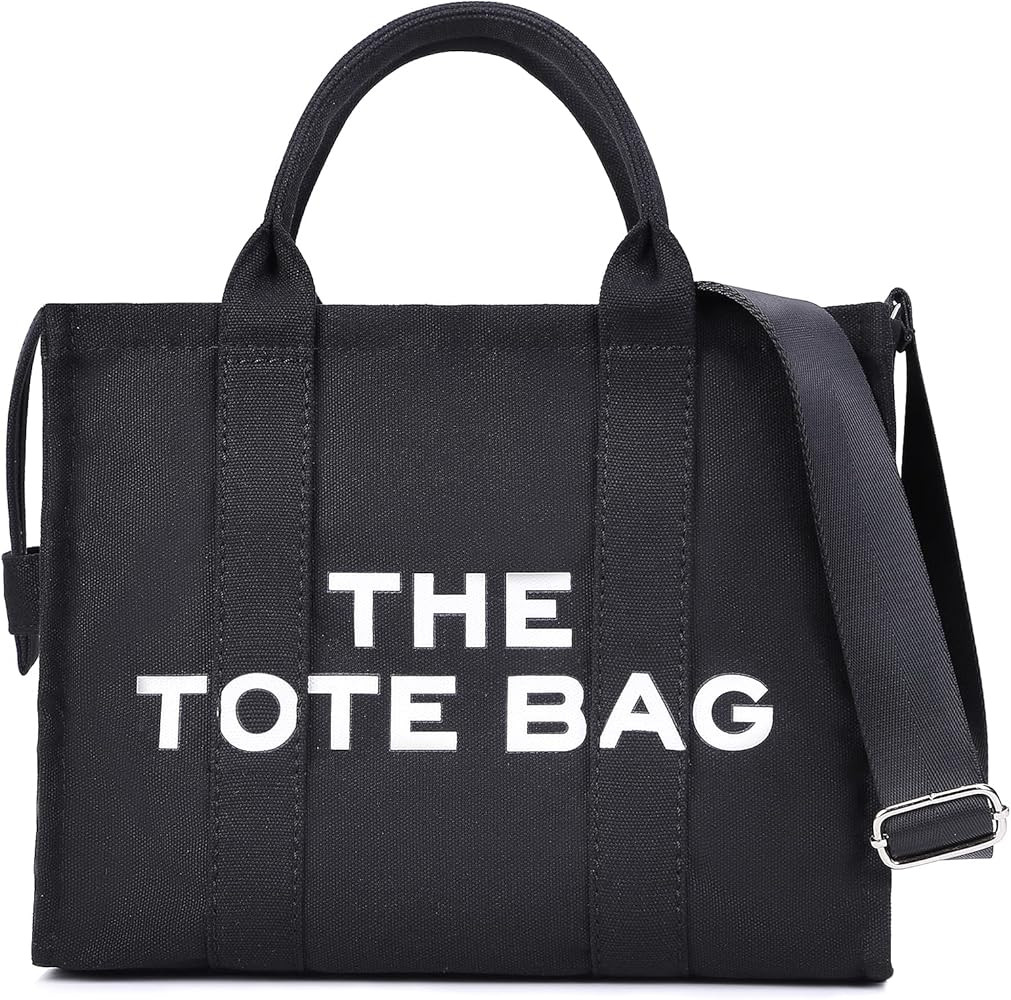 JQWSVE Canvas Tote Bags for Women Handbag Tote Purse with Zipper Canvas Crossbody Bag for Office,... | Amazon (US)