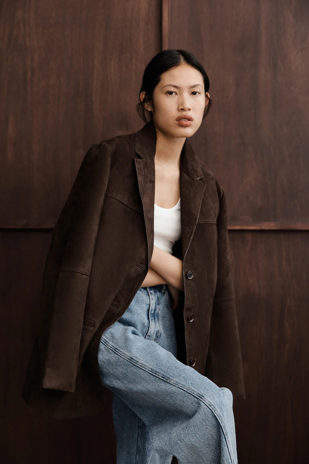 HENDRIX BITTER CHOC SUEDE JACKET | DISSH