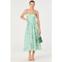 ASTR the Label | Halcyon Floral 3D Flower Appliqué Midi Dress in Green floral | Size M | ASTR The Label (US)