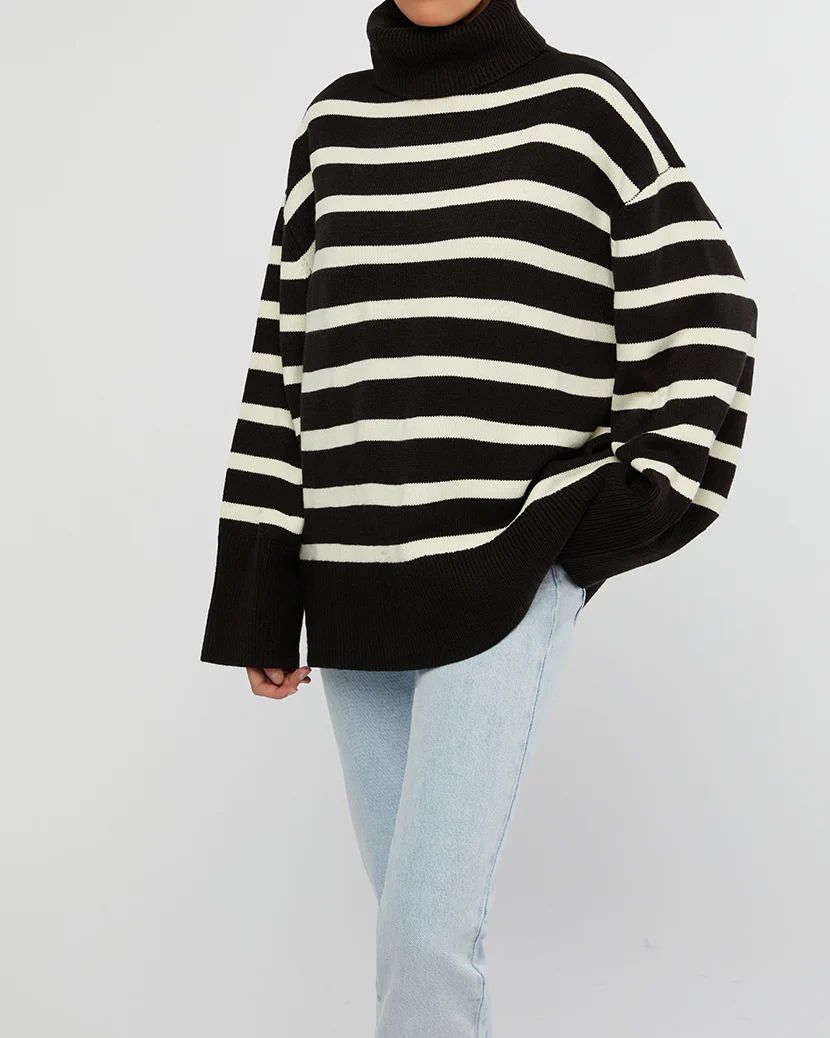 Striped Turtle Neck Sweater | We Wore What