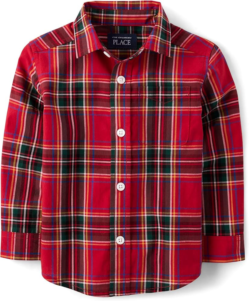 The Children's Place Baby-Boys and Toddler Poplin Long Sleeve Button Down Shirt | Amazon (US)