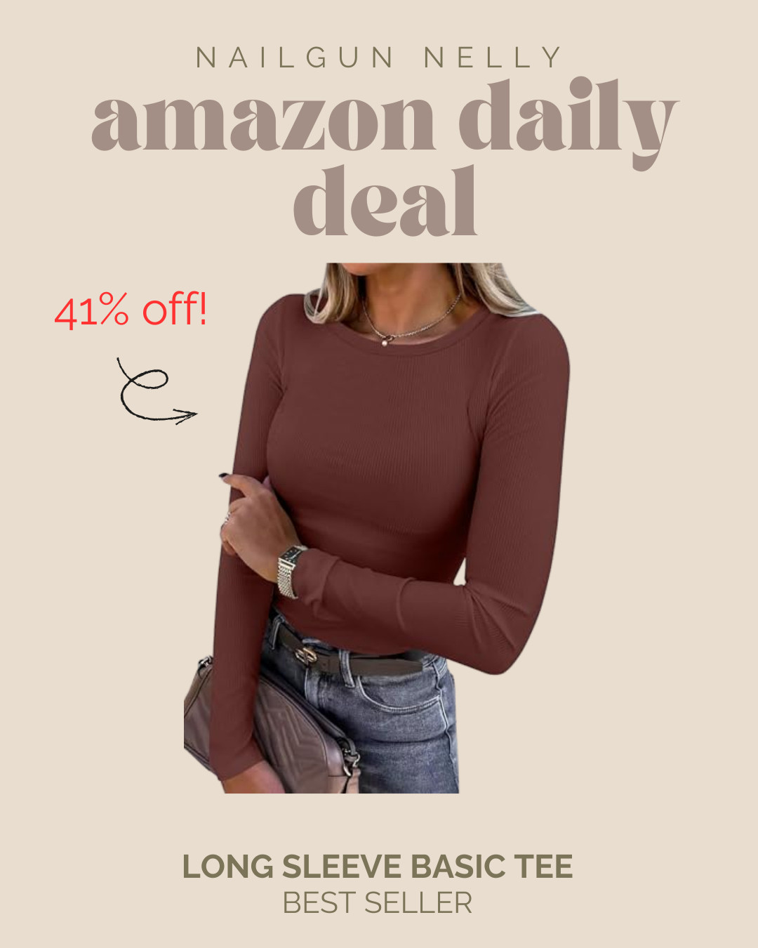 Amazon Daily Deal! - Long Sleeve Basic Tee 

 #LTKSaleAlert #LTKFindsUnder50 #LTKWorkwear