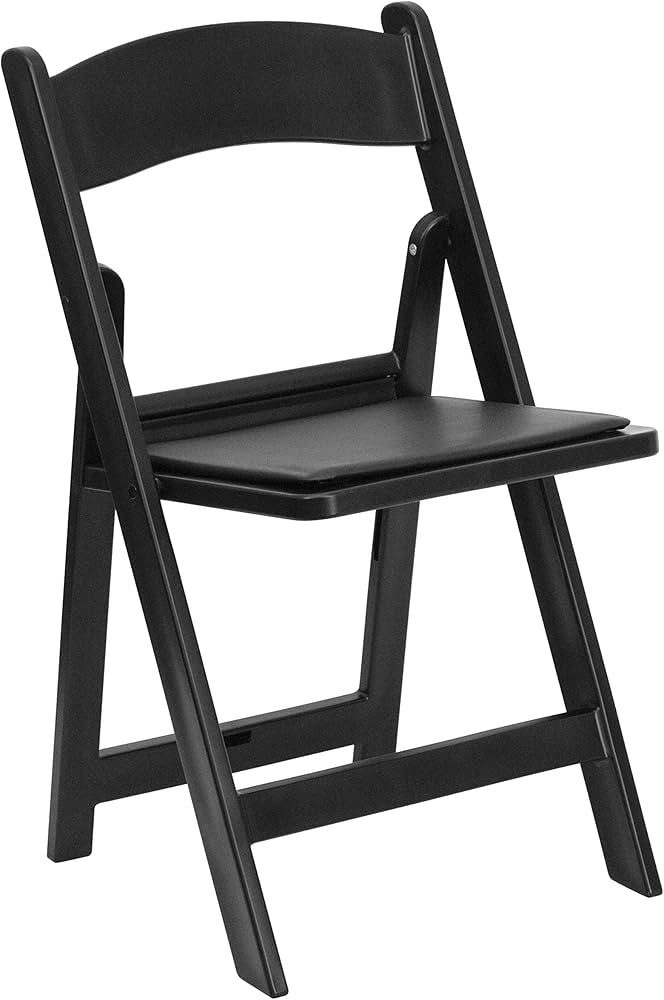 Flash Furniture Hercules™ Series Folding Chair - Black Resin – 1000LB Weight Capacity Comfortable Ev | Amazon (US)