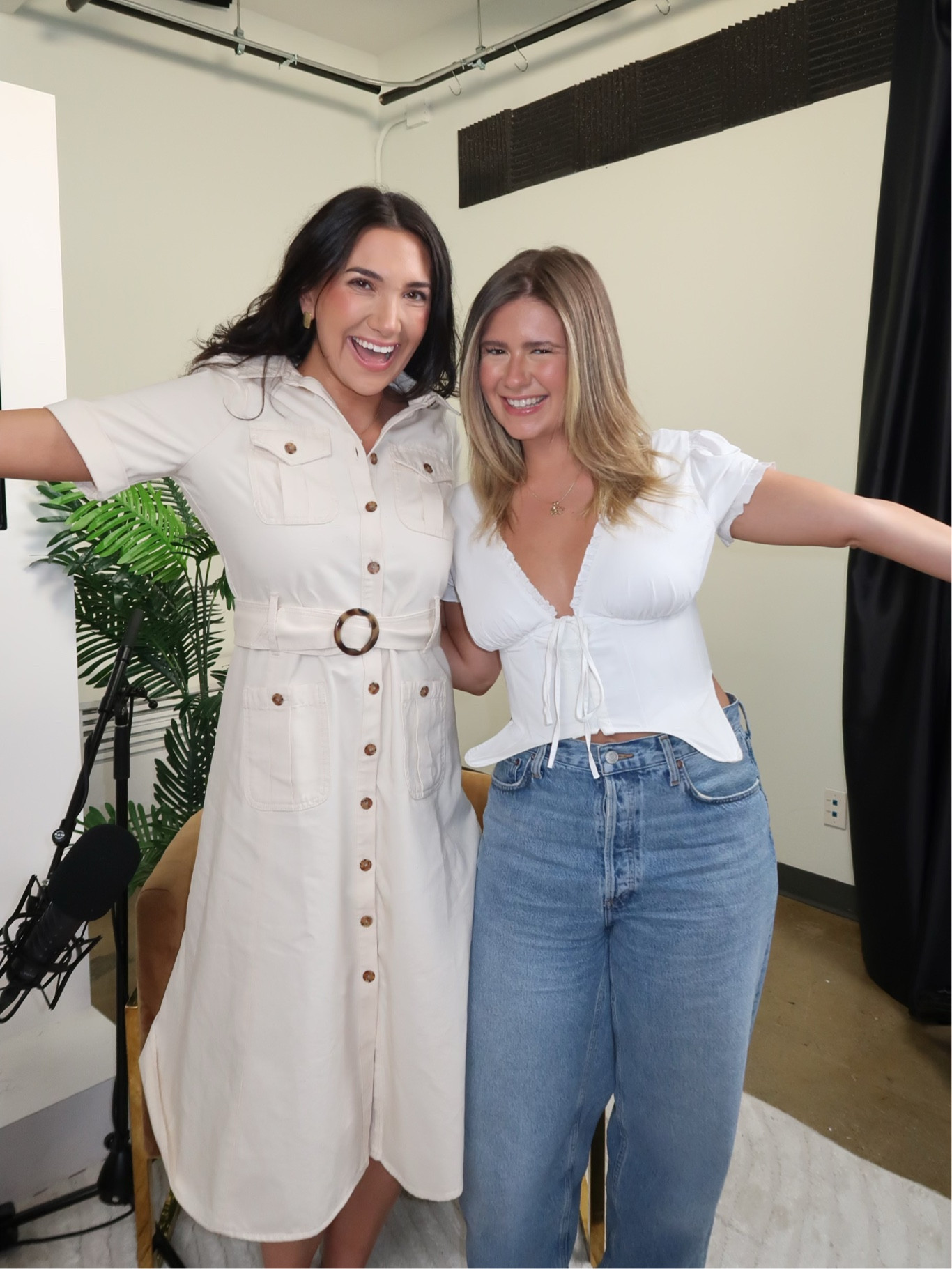 another podcast look! wearing the cutest earrings