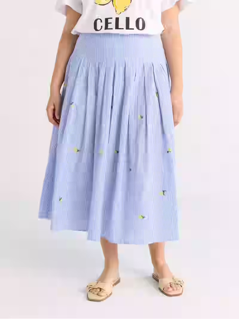 Free Assembly Women's and Women’s Plus Pleated Cotton Maxi Skirt, Sizes 0-28W | Walmart (US)