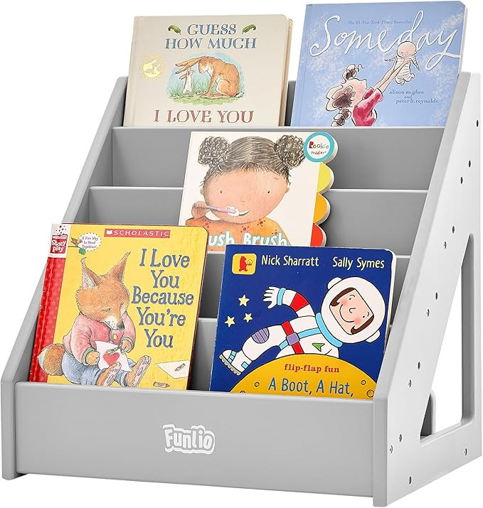 FUNLIO Montessori Bookshelf for Toddlers 1-5 Years, Front-Facing Kids Bookcase with Handle & Anti... | Amazon (US)