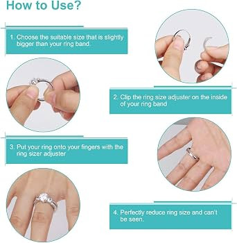 Invisible Ring Size Adjuster for Loose Rings Ring Adjuster Fit Any Rings, Assorted Sizes of Ring ... | Amazon (US)