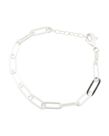 Made In Italy Sterling Silver Paperclip Bracelet | TJ Maxx